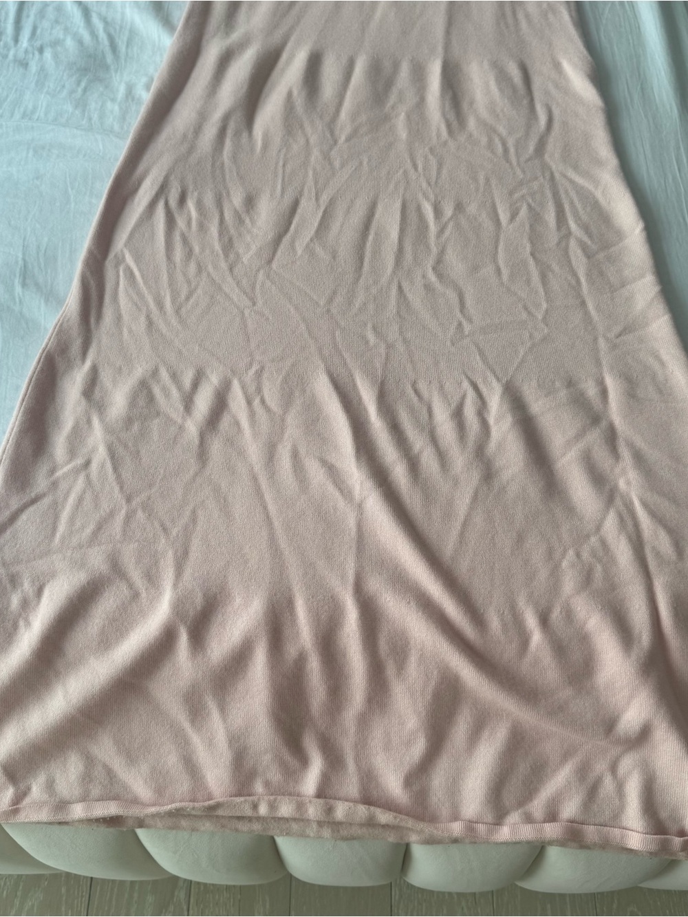 Meshki Paloma One Shoulder Knit Maxi Dress With Flowers - Baby Pink - Picture 9 of 13